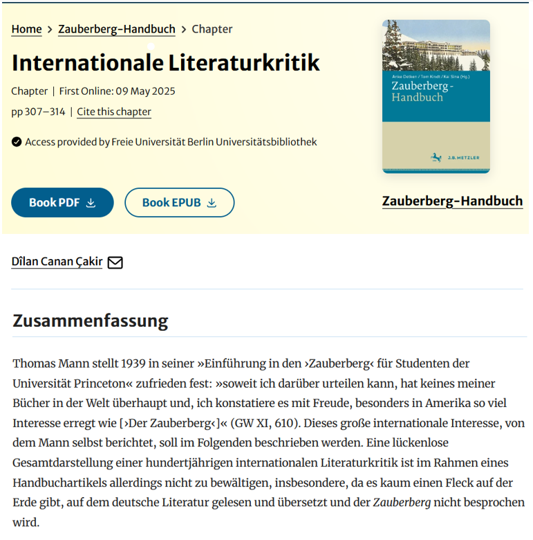 Zauberberg-Handbuch